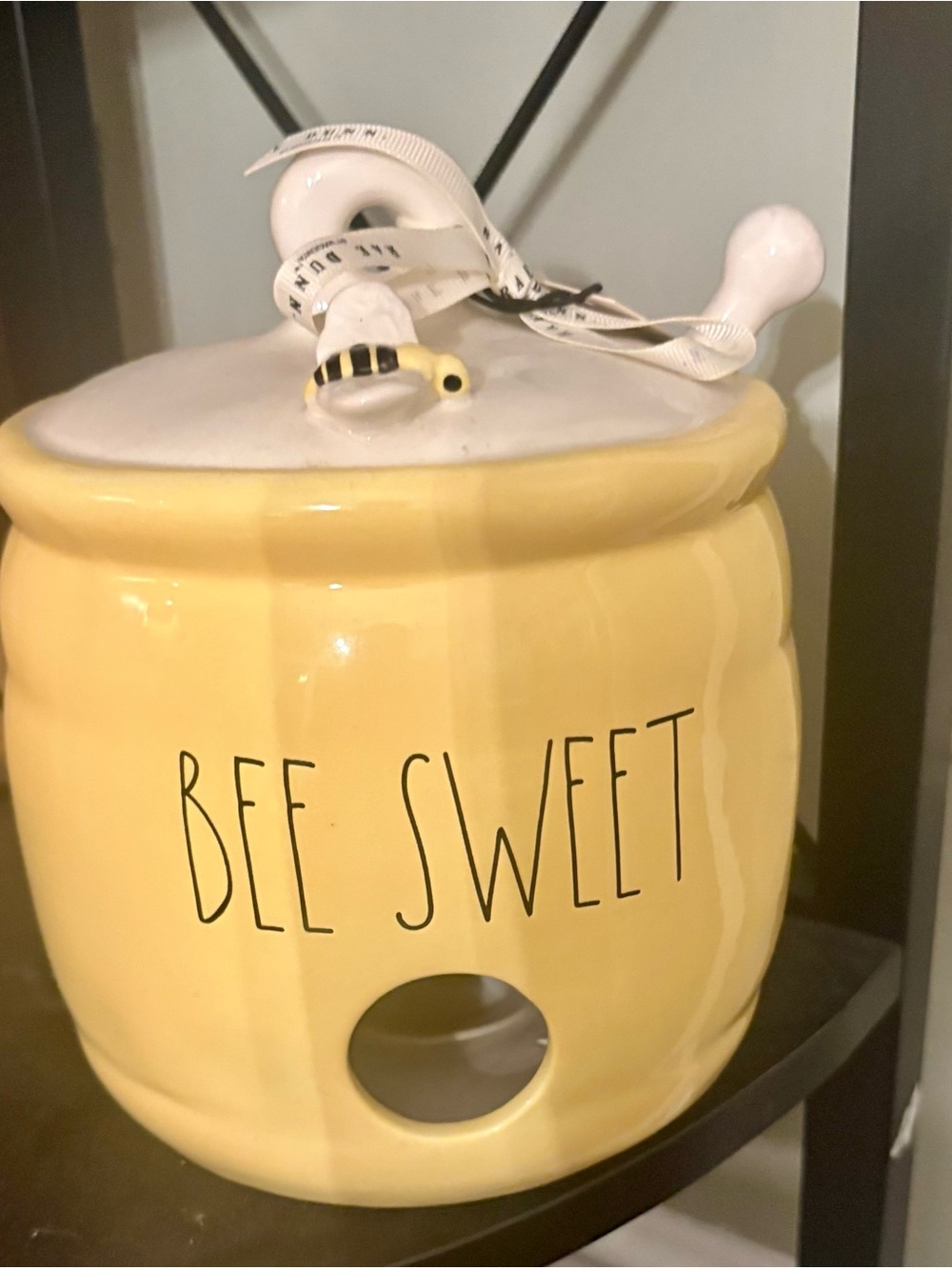 Yellow Bee 'Bee Sweet' Ceramic Honey Jar